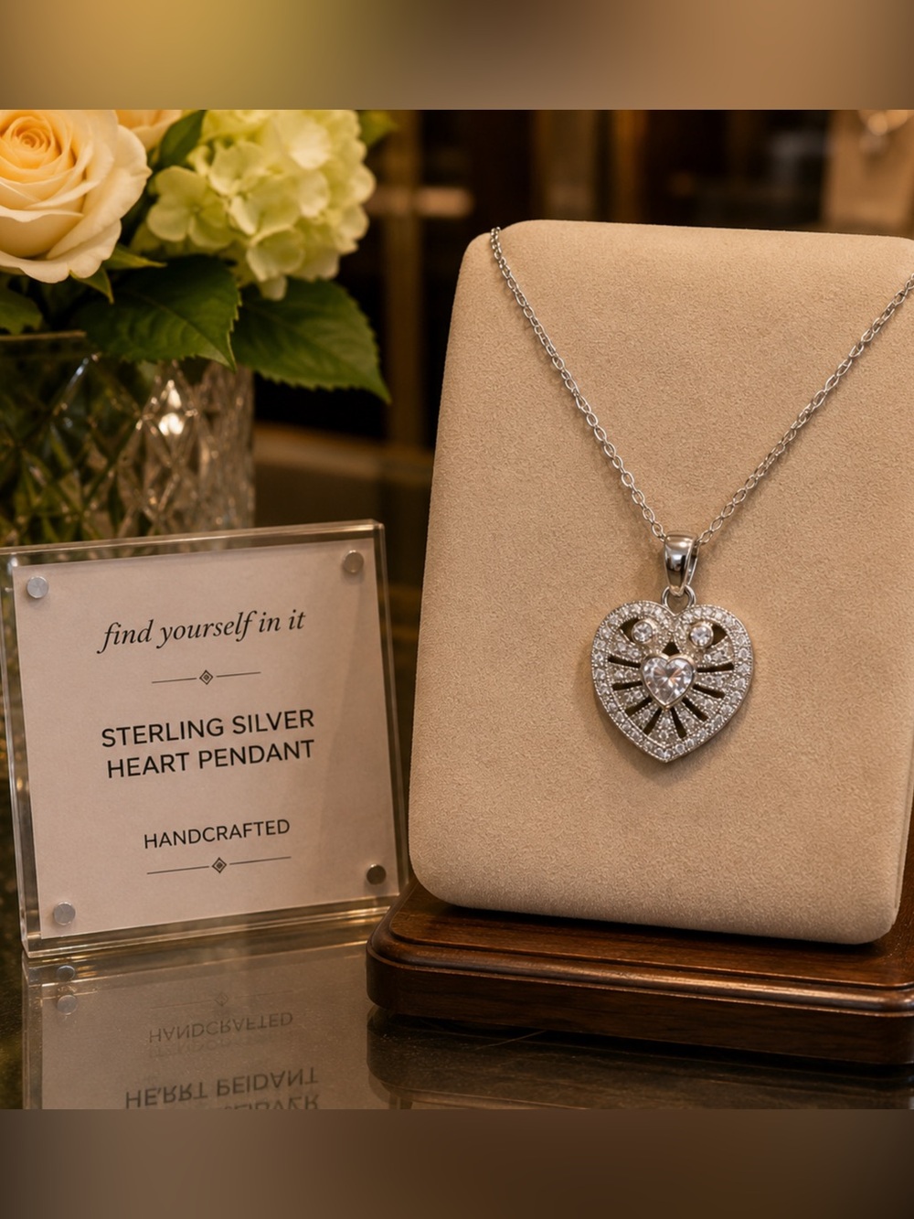 Sterling Silver bling Heart locket